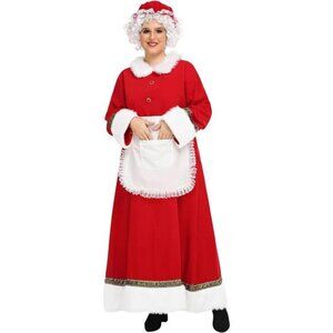 Mrs. Claus Costume for Women 5PCS Red Santa Dress Outfit Adult Christmas Party